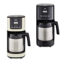 Kaffeemaschine Kaffeeautomat Thermo-Kanne Schwarz Weiß 12 Tassen 1,5L Edelstahl
