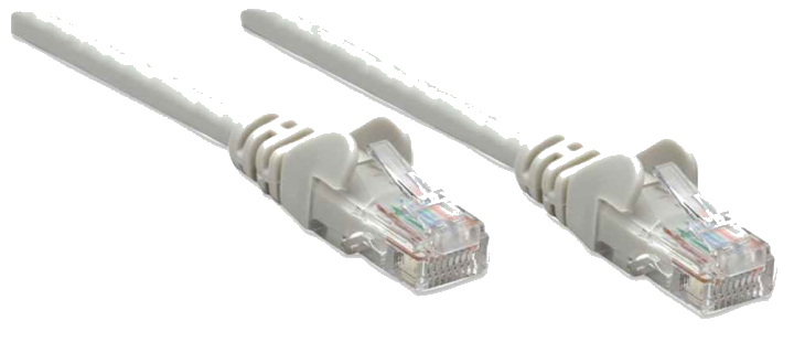 INTELLINET Patchkabel RJ45 U/UTP Cat5e 5.0m Hebelschutz grau