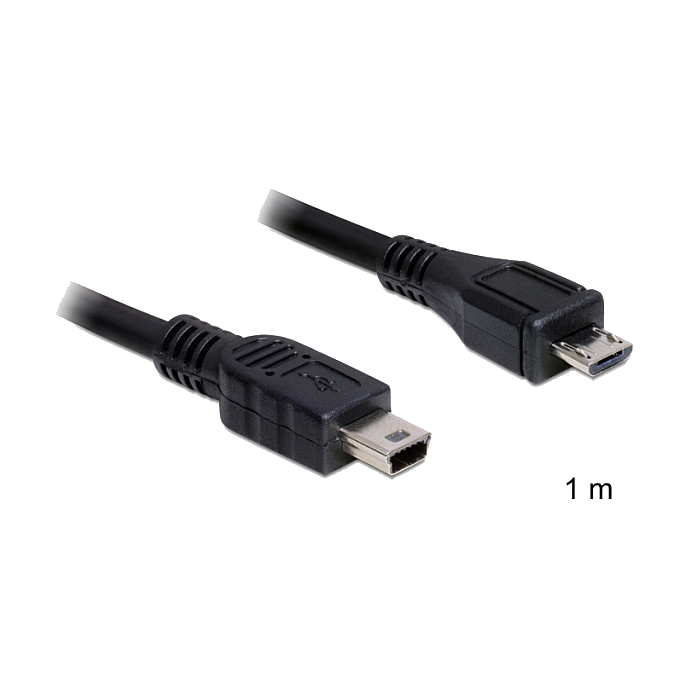 DELOCK USB Kabel Micro-B -> Mini-B St/St 1.00m sw