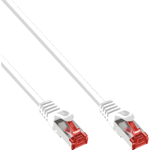 InLine® Patchkabel, S/FTP (PiMf), Cat.6, 250MHz, PVC, Kupfer, weiß, 2m