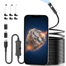 HD-Endoskop-Kamera für Handy: 1920p Auflösung, 8 LED, IP67, für Android & iOS