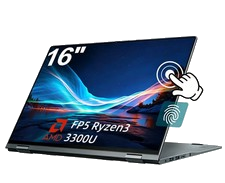 2026 Jumper 16 Zoll 2-in-1 Laptop AMD Ryzen3 3300U 16GB RAM 512GB SSD Windows 11