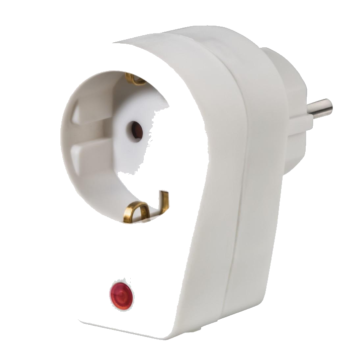 Steckdosenadapter, Schutzkontakt-Steckdose, Überspannungsschutz, Weiß (00223323)