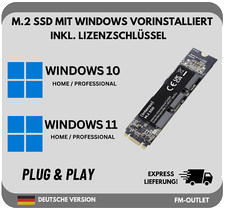 M.2 2280 SSD Festplatte mit vorinstallierten Windows 10 Windows 11 für PC Laptop