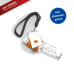 USB-Stick TURN 3D inkl. Gravur, 8 GB, orange