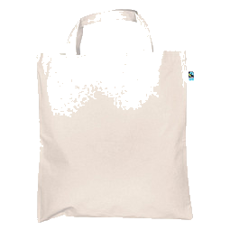 Tasche aus fair gehandelter Baumwolle natur, kurze Henkel