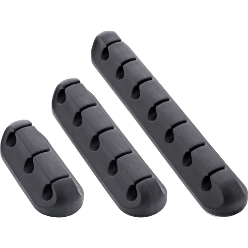 InLine® Kabelmanager-Set, 3-, 5-, 7-fach, selbstklebend, schwarz
