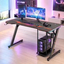 MY SIT Gaming Tisch LED Beleuchtung PC Schreibtisch Arbeitstisch Computertisch