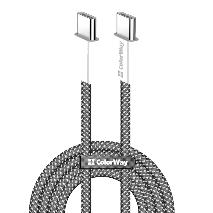 USB-C Daten- und Ladekabel - USB-C ColorWay CW-CBPDCC061, 60W, 1m, Schwarz