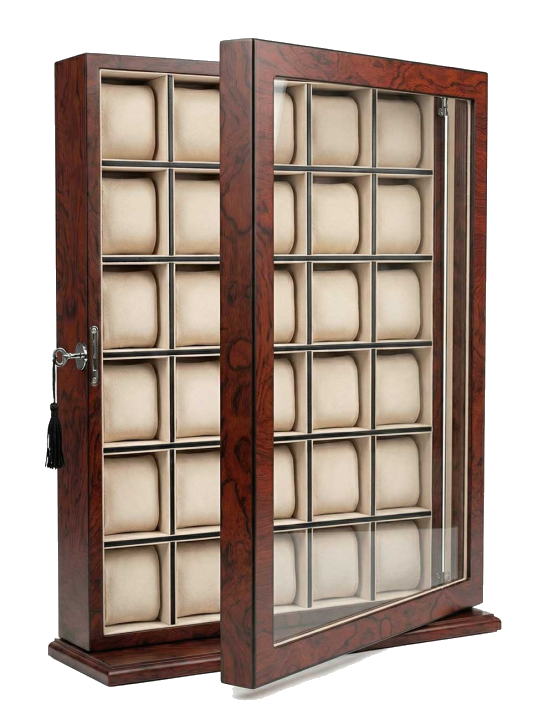 Rothenschild Uhrenvitrine RS-1135-30BU für 30 Uhren bubinga