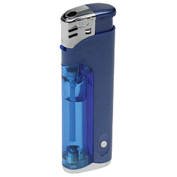Piezo LED-Feuerzeug Light Fire, blau-metallic