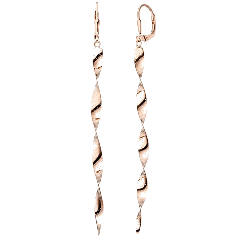 Ohrhänger Spirale 925 Sterling Silber rotgold vergoldet Ohrringe gedreht