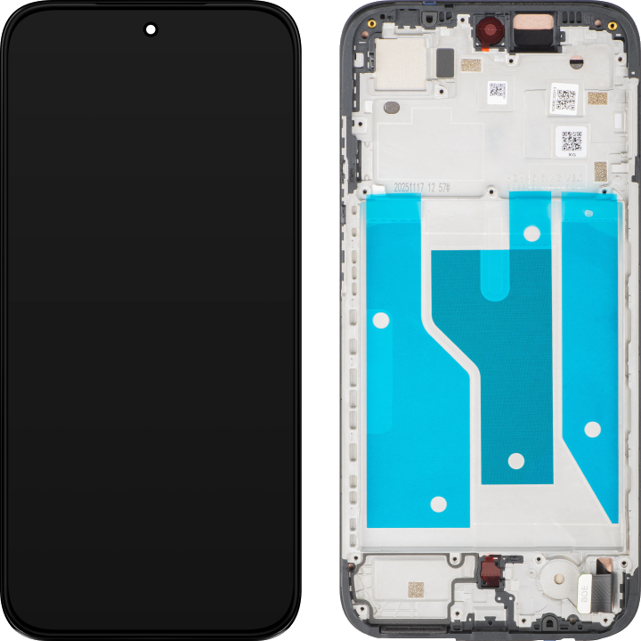 Display mit Touchscreen Motorola Moto G77 / G67, mit Rahmen, Schwarz (Pantone Black Olive), Service Pack 5D68C32013