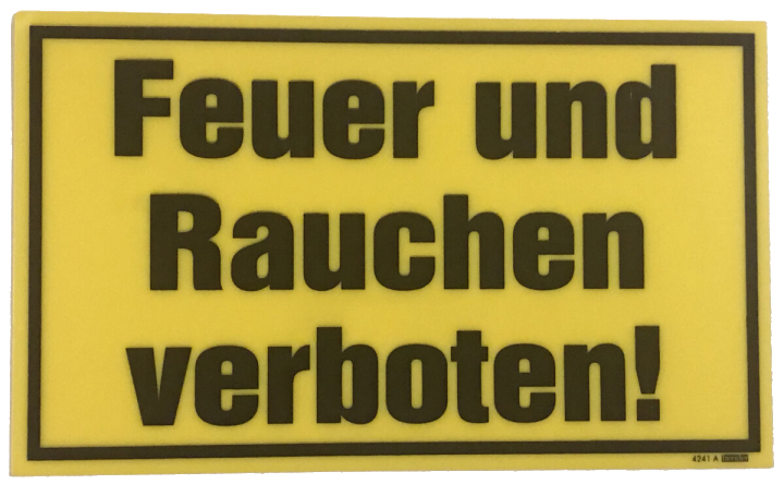 Schilder verschiedene Motive und Größen Feuer und Rauchen verboten! (250x150mm)