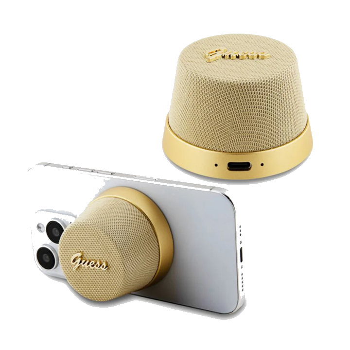 Tragbarer Bluetooth-Lautsprecher Guess Stand Magnetic Script Metal, 3W, Gold