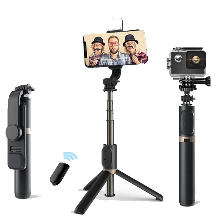 Selfie Stick Bluetooth Techsuit Q03s, Universal, Schwarz