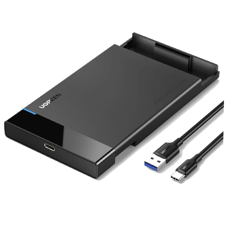 UGREEN US221 Rack (50743) für HDD / SSD SATA 2.5 Zoll, USB-C, Schwarz