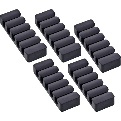 5er Pack InLine® Kabelclip, 5-fach, selbstklebend, schwarz