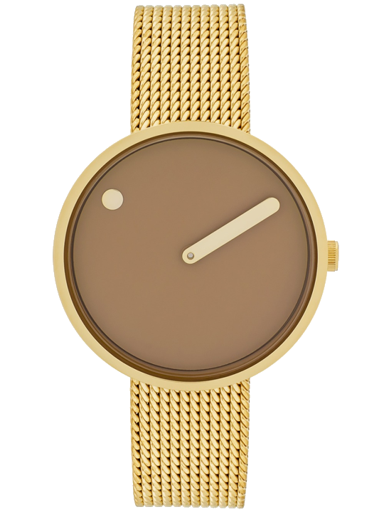 Picto 34002-0914G Cappuccino Brown Unisex 34mm 5ATM