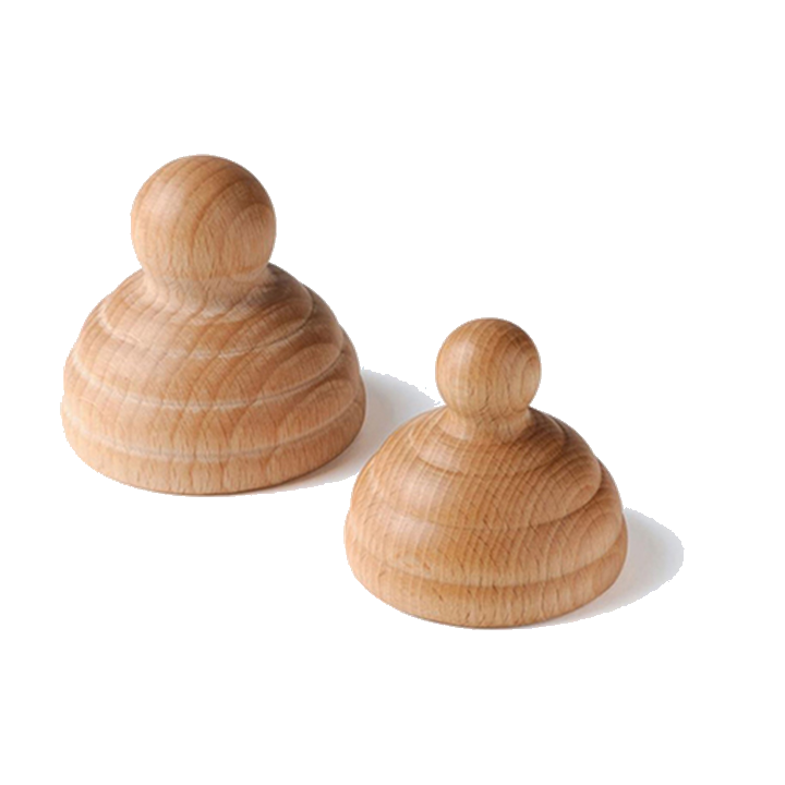 Erzi Woodroll Trigger 2er-Set – Punktuelle Massage-Kegel aus Naturholz