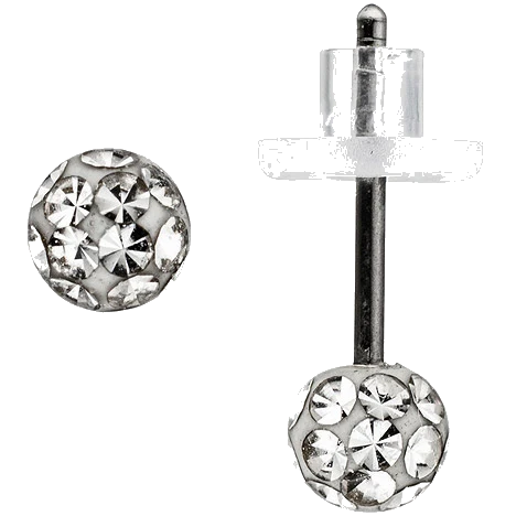 Ohrstecker Kugel Edelstahl mit SWAROVSKI® ELEMENTS Ohrringe Kugelohrstecker