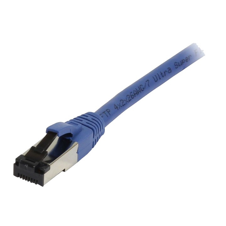 Synergy21 Patchkabel RJ45, CAT8.1 2000Mhz, 0,25m, blau, S-STP(S/FTP), TPE(Ultra SuperFlex), AWG26,
