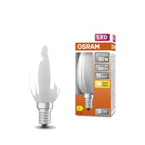 OSRAM Retrofit Classic B LED Lampe Kerzenform (ex 60W) 6W / 2700K Warmweiß E14