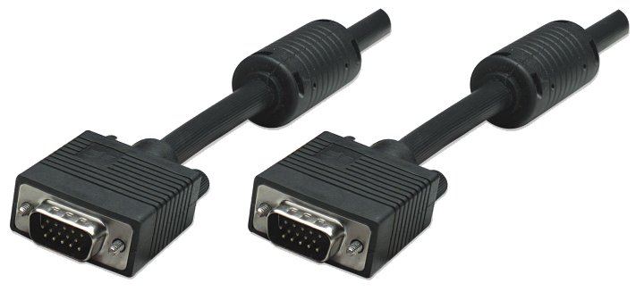 MANHATTAN SVGA Kabel HD15 St/St 1.8m Ferritkern schwarz