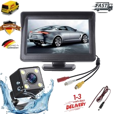 Rückfahrkamera Einparkhilfe Auto KFZ PKW Kamera mit 4.3'' LCD Monitor Nachtsicht