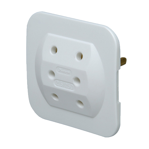 Kopp Steckdosenadapter Euro 3-fach, extra flach, weiß
