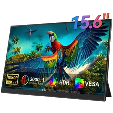 15,6 Zoll FHD Portable Monitor Display 1080P mit Aufstellfuß VESA HDMI und USB-C