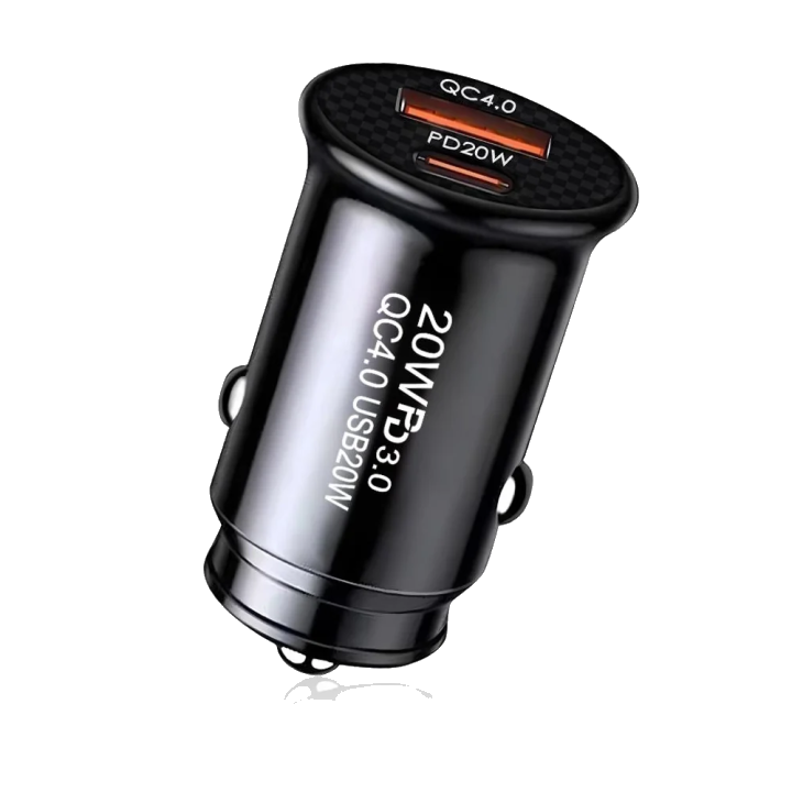 Auto-Ladegerät Techsuit C4 MiniFuseX, 20W, 3A, 1 x USB-A - 1 x USB-C, Schwarz