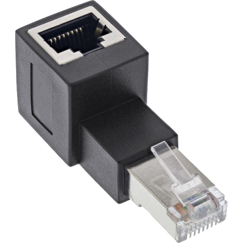 InLine® Patchkabel-Adapter Cat.6A, RJ45 Stecker/Buchse, 90ï¿½ nach oben gewinkelt