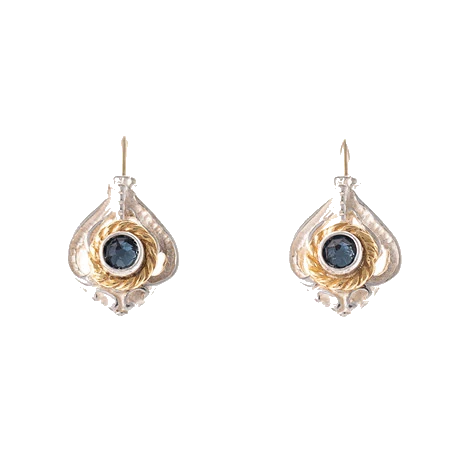 Ohrringe 925 Silber Trachtenschmuck Zirkonia blau