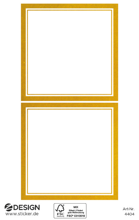 ZDesign HOME Haushalts-Etiketten, Rahmen gold, 50 x 50 mm