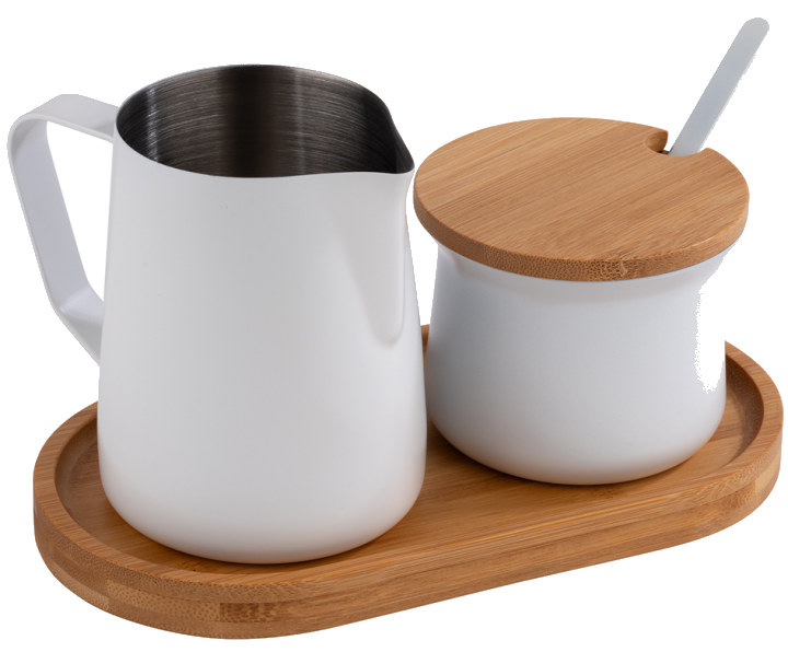 APS Milch-/ Zucker-Set MILURO, Edelstahl weiß, 5-teilig