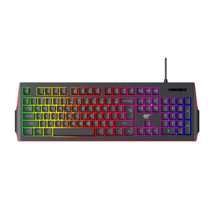 Gaming-Tastatur Wired USB HAVIT KB866L, RGB, 1.4m, Schwarz Rot