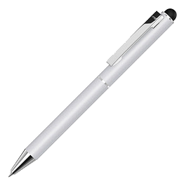 uma® Metall-Touchkugelschreiber Straight, blaue Mine, silber
