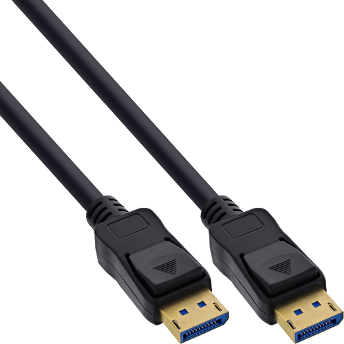 InLine® DisplayPort 2.1 Kabel, UHBR20 80Gb/s, schwarz, vergoldete Kontakte, 0,5m