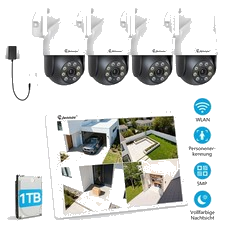 Funk Überwachungskamera Set Außen IP Kamera System 5MP WLAN Mit 10CH Monitor 1TB