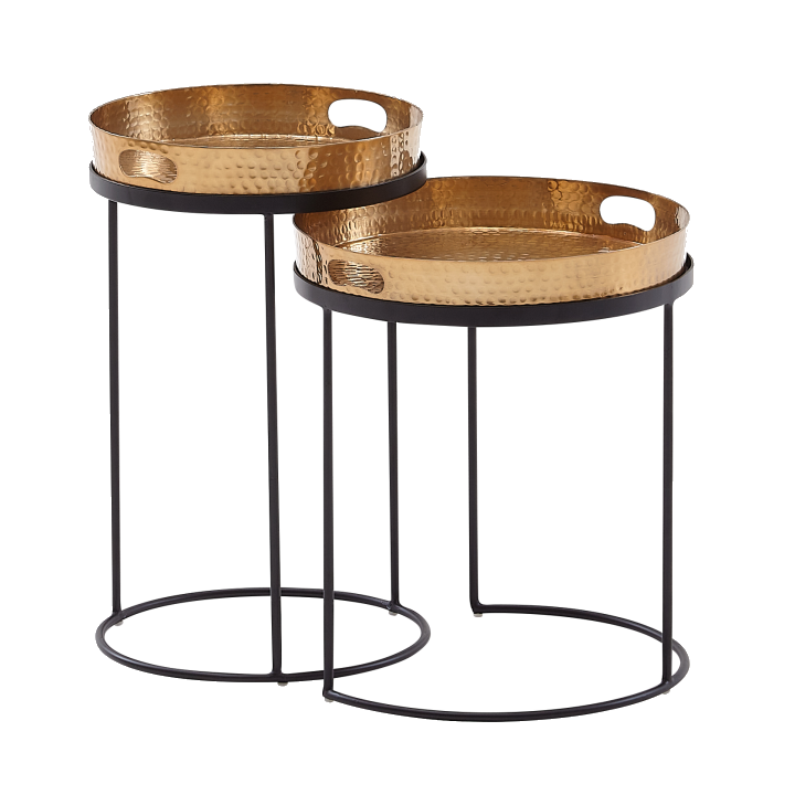 Beistelltisch FineBuy Sofatisch Set Metall Tabletttisch Couchtisch Tisch Rund