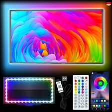 LED Licht für Fernseher, 5m LED Streifen Licht für 50-75 Zoll TV, RGB TV H