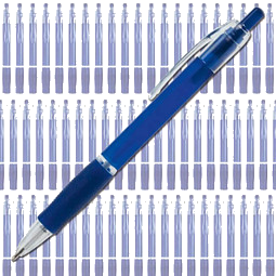 Werbe-Set: 400 BIC® Kugelschreiber Clic Pen, inkl. Druck, blaue Mine, blau/frosted