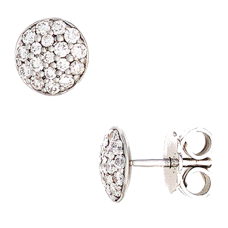 Ohrstecker rund 585 Gold Weißgold 36 Diamanten Brillanten 0 40ct. Ohrringe