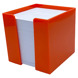 Zettelbox, 10 x 10 x 10 cm, orange