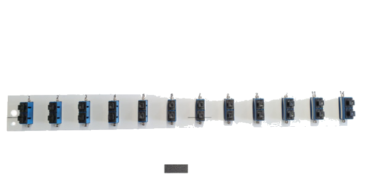 Glasfaser Verteiler Bestückte Frontblende mit 12 x SC Duplex, Kupplung OS2 vertikal, schwarz - 1 VPE = 50 St�ck