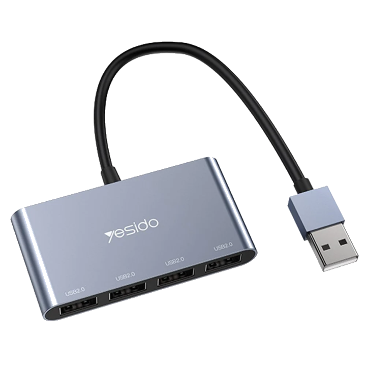 USB-Hub Yesido HB12, 4in1, Grau