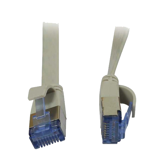 Synergy21 Patchkabel RJ45, CAT6A 500Mhz, 1,5m, grau, U/FTP, flach, AWG32,