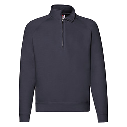 FRUIT OF THE LOOM® Unisex Sweatshirt Zip-Neck, navy, M
