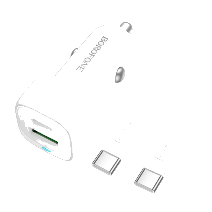 Auto-Ladegerät mit USB-C Kabel Borofone BZ34B Cloud, 20W, 3A, 1 x USB-A - 1 x USB-C, Weiß